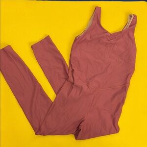 Ribbed Mauve One-Piece Jumpsuit